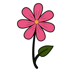 Beautiful flower cartoon vector illustration graphic design