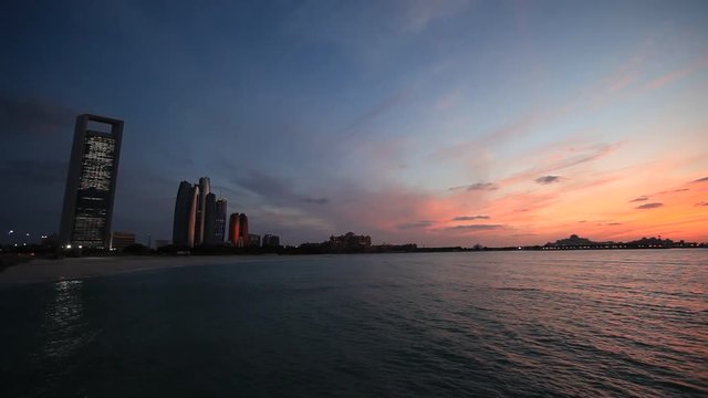 Sunset in Abu Dhabi in a cloudy day