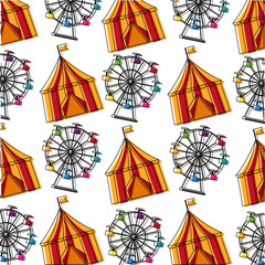 circus tent and wheel fortune pattern