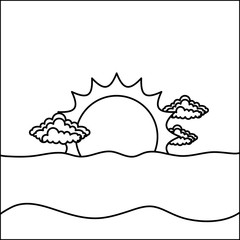 landscape sun and clouds day scene