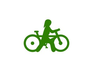 female bike walk icon