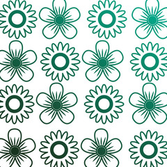 decorative flowers sunflower daisy natural textile pattern