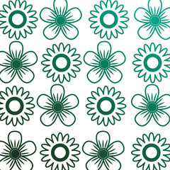decorative flowers sunflower daisy natural textile pattern