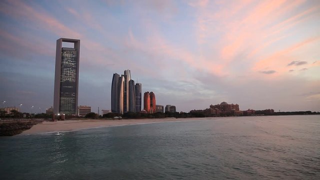 Sunset in Abu Dhabi in a cloudy day