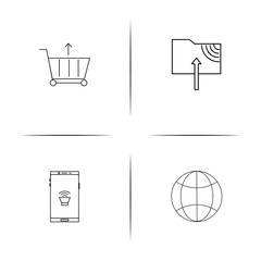 Internet Technologies simple linear icons set. Outlined vector icons