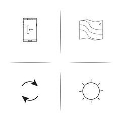 Music simple linear icons set. Outlined vector icons