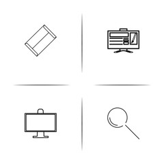 Creative Process And Design simple linear icons set. Outlined vector icons