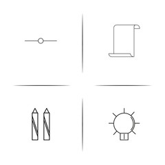 Creative Process And Design simple linear icons set. Outlined vector icons