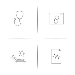 Healthcare And Medical simple linear icons set. Outlined vector icons