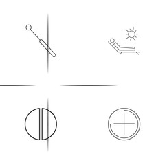 Healthcare And Medical simple linear icons set. Outlined vector icons