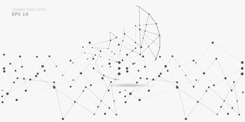 Abstract connecting dots and lines, Polygonal background, technology design, vector illustrator