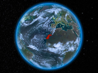 Western Sahara at night on Earth