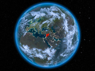 Syria at night on Earth