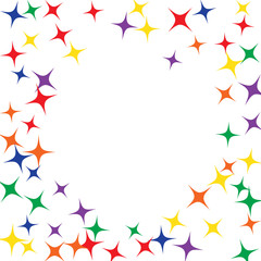 Obraz premium Colorful Stars Confetti, Mystery Sparkling Vector Background. Trendy Glowing Magic Glitter, Lights. Festive Falling Colorful Stars Confetti for Ads, Posters. 