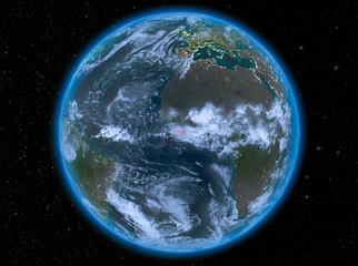 Liberia at night on Earth