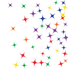 Colorful Stars Confetti, Mystery Sparkling Vector Background. Trendy Glowing Magic Glitter, Lights. Festive Falling Colorful Stars Confetti for Ads, Posters. 