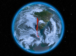 Chile at night on Earth