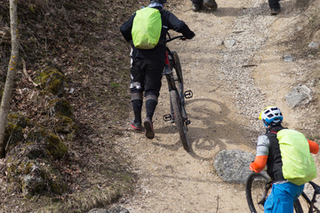 cyclist people enjoy outdoor wanderlust with their ebikes mountainbikes © rudolfgeiger
