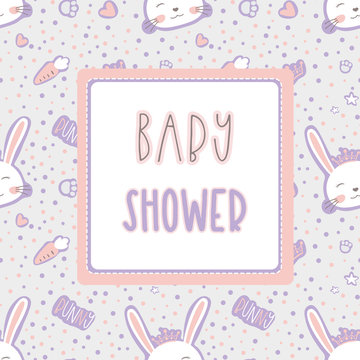 Cute doodle template page for a newborn baby shower