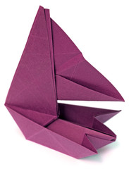 catamaran, origami en papier bristol