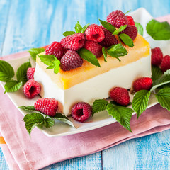 Lemon Semifreddo with Raspberries