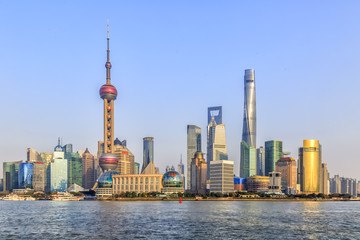 Obraz premium Skyline of urban architectural landscape in Shanghai