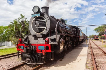 Foto op Canvas Steam Train Locomotive Closeup Exhausts Vintage © ChrisVanLennepPhoto
