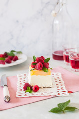 Lemon Semifreddo with Raspberries