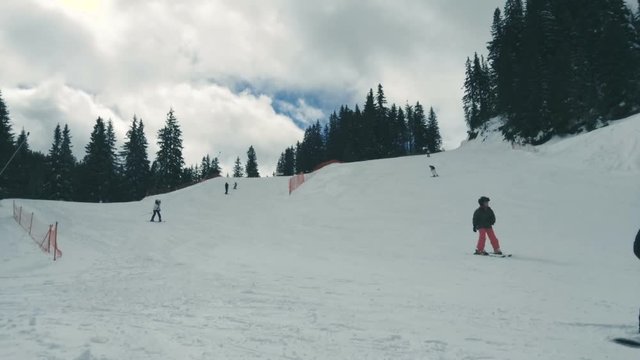 Moving clouds at a ski resort