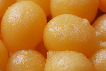 sweet egg yolk fudge noodle cooked with syrup, Thai dessert stylist backgrounds