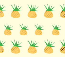 Cartoon pineapple fruit background Vector