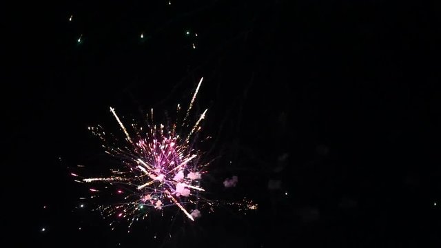 Backwards slow motion fireworks