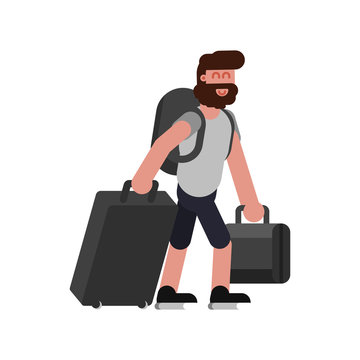 Man with traveling bags