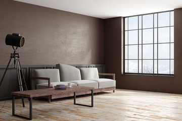 Contemporary interior with copyspace side