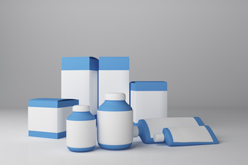 Clean blue medicine container