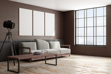 Side of modern interior with poster