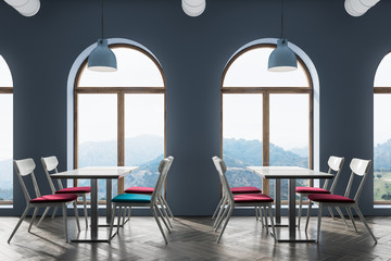Modern gray cafe interior