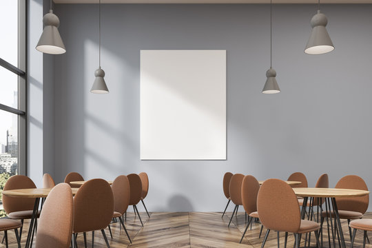 Light gray cafe interior, poster