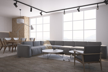 Living room and kitchen