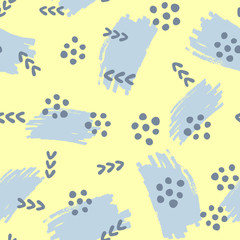 Seamless pattern drawn by hand. Grunge, paint, watercolor, sketch, graffiti, brush strokes.