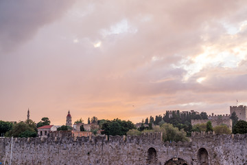 Fototapeta premium Medieval Castle of the Knights old town of Rhodes Island