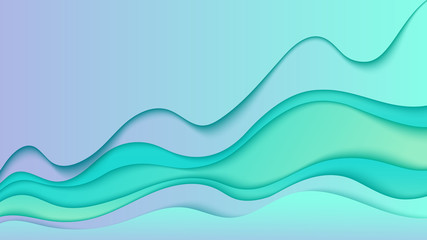 Abstract paper wave layer cut background.Paper art style of cover design for business flyers template,book covers and material design.Vector illustration.