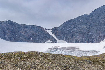Glacier on a mountain side