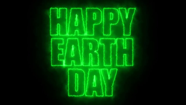 Happy earth day text, 3d rendering background, computer generating, can be used for holidays festive design