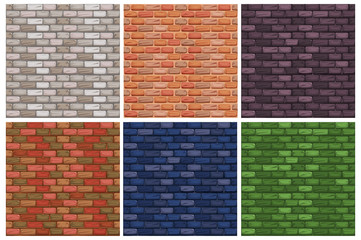 Fototapeta premium seamless texture, different color stone Brick wall