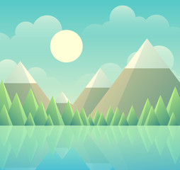 Peaceful Mountains Illustration