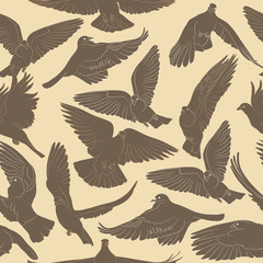 flying birds sseamless vector pattern