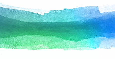 green blue watercolor paint strip