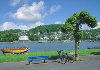 Blick auf Linz am Rhein,Rheinland-Pfalz,Deutschland