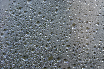 Collapsing moisture on the glass.